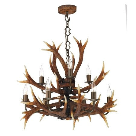 Buy Rustic Deer Horn Chandelier with 9 Lights at Ubuy Italy