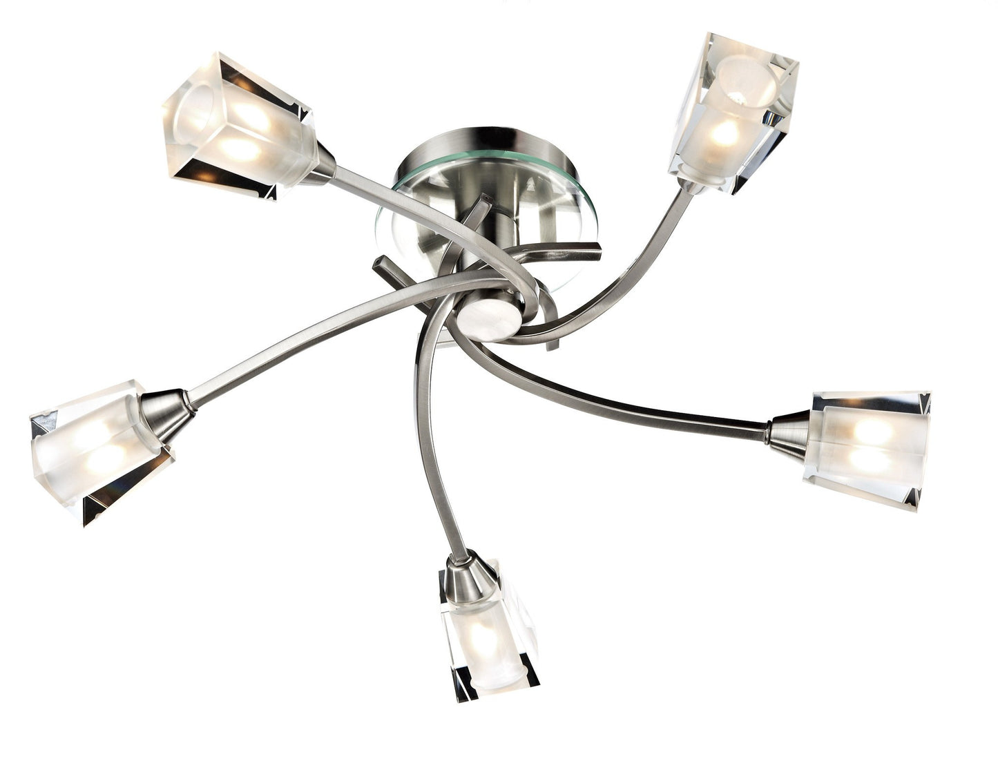 Austin Satin Chrome 5 Lamp Ceiling Light - London Lighting