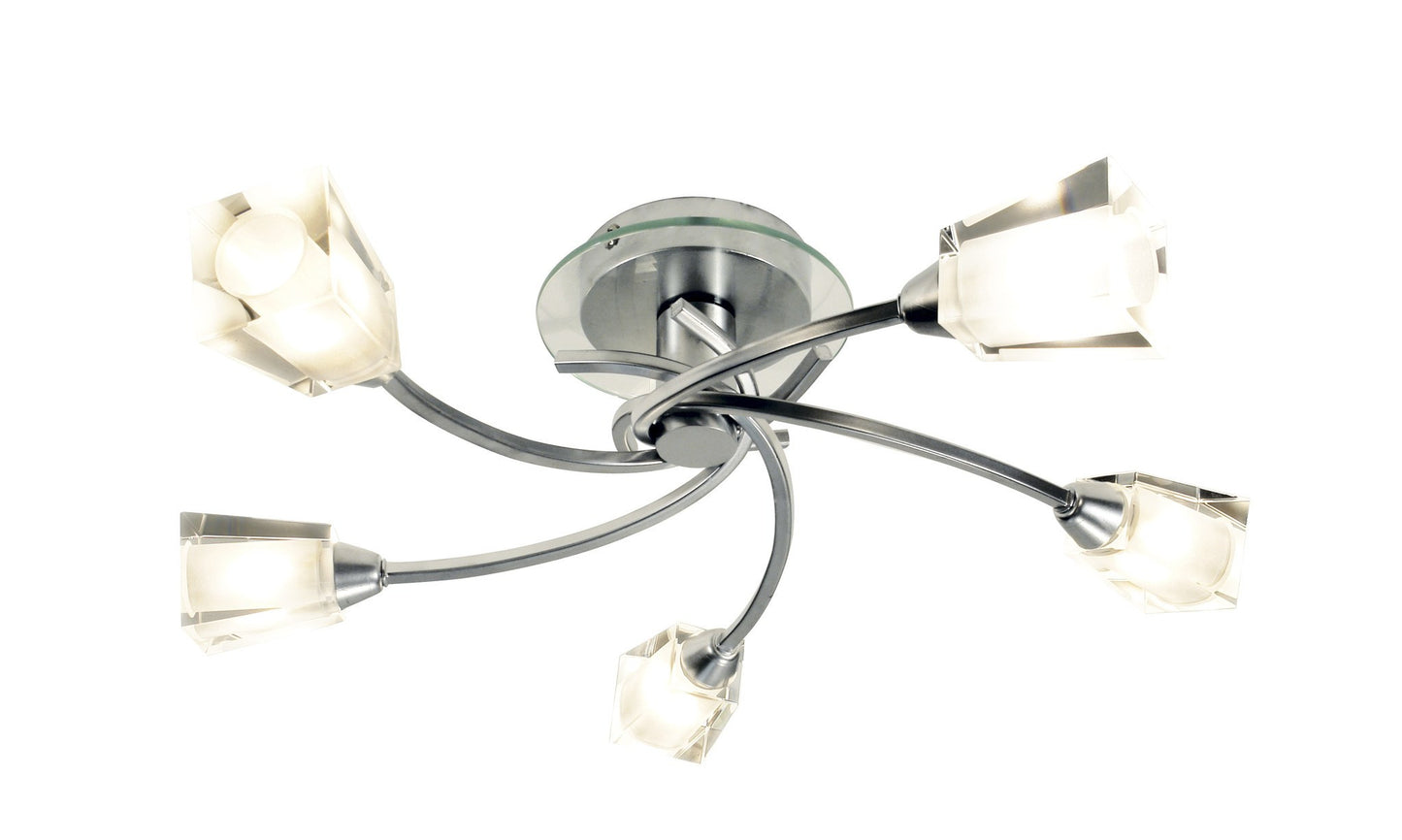 Austin Polished Chrome 5 Lamp Ceiling Light - London Lighting