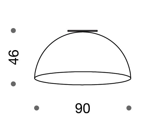 AMA 90cm Flush Dome Ceiling Light