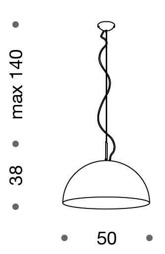 AMA Medium 50cm Single Dome Pendant - Colour Options
