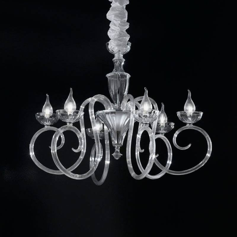 Baroque 6 Light Murano Glass Chandelier