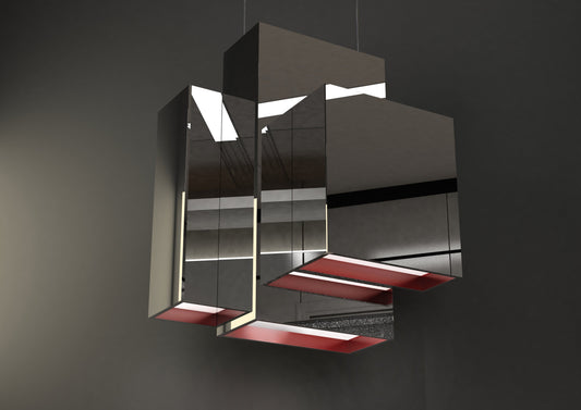 Quasar Blox Suspension Pendant In Polished Stainless Steel  - ID 8995