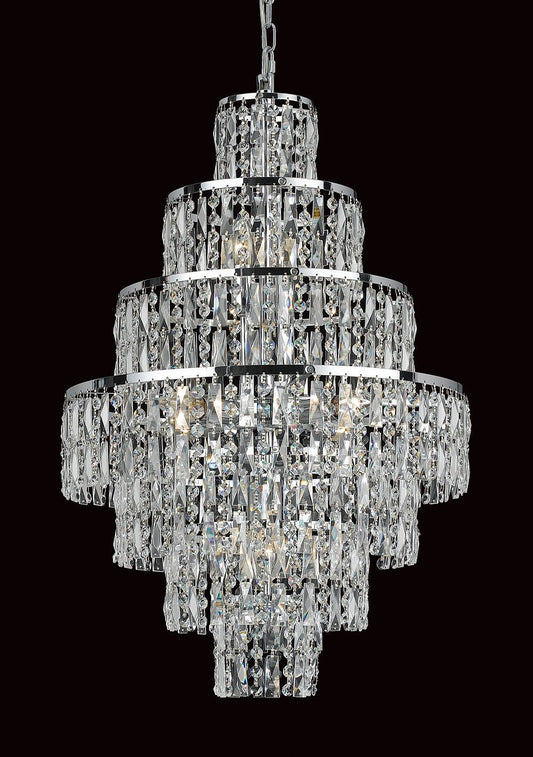 Grove Seven Tiered 8 Light Cascading Crystal Chandelier In Polished Chrome - ID 8112