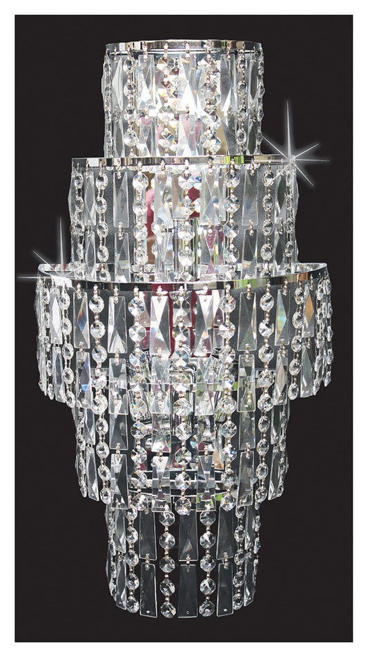 Grove Five Tiered 3 Light Cascading Crystal Wall Light In Polished Chrome - ID 8107