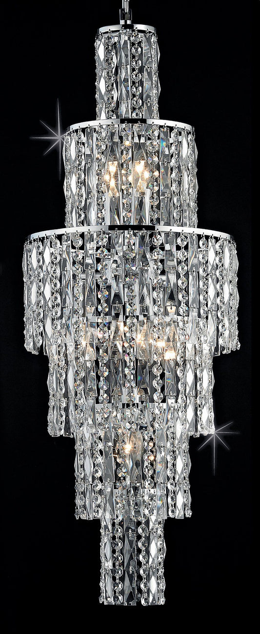 Grove Six Tiered 6 Light Cascading Crystal Chandelier In Polished Chrome - ID 8108