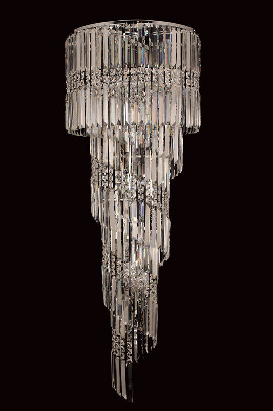 Finchley 14 Light Spiral Polished Chrome Chandelier With Clear Crystal - ID 8115