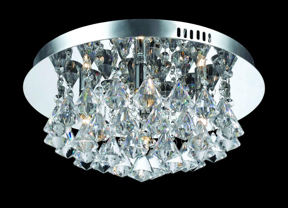 4 Lamp Flush Crystal & Chrome Ceiling Light - ID 2073