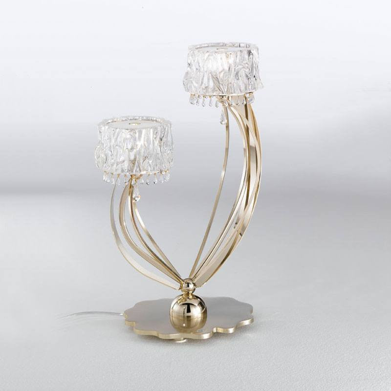 Crystal Blade 2 Light Murano Glass Table Lamp