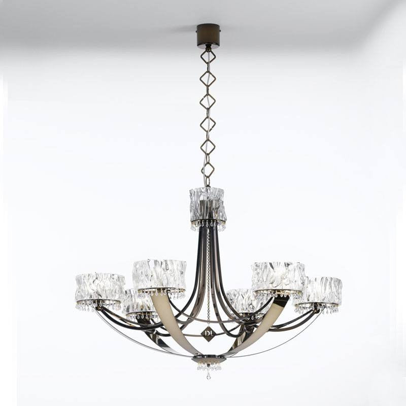 Crystal Blade 6 Light Murano Glass Chandelier