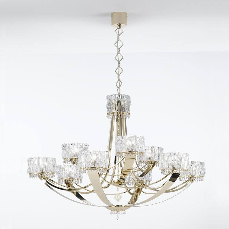 Crystal Blade 9 Light Murano Glass Chandelier