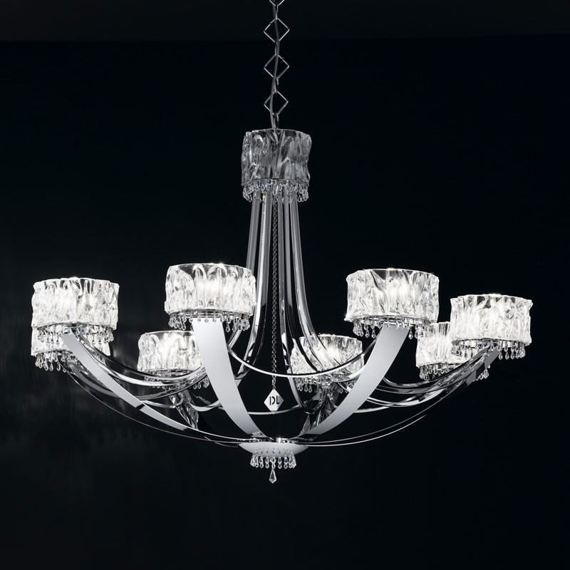 Crystal Blade 8 Light Murano Glass Chandelier