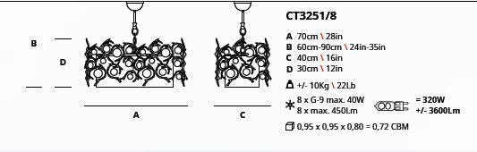 Serip Diamante 8 Lamp Bespoke Chandelier - London Lighting - 2