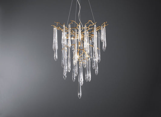 Serip Aqua 8 Lamp Funnel Bespoke Chandelier - London Lighting - 1