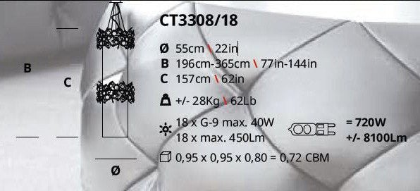 Serip Diamond 18 Lamp Bespoke Chandelier - London Lighting - 2