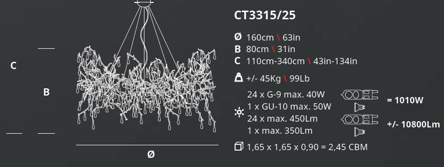 Serip Bijout 25 Lamp Bespoke Chandelier - London Lighting - 2