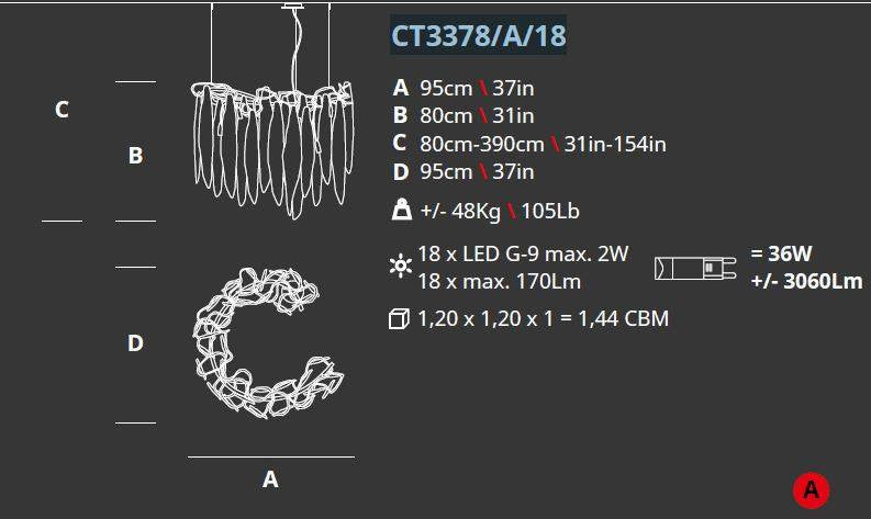 Serip Niagara A 18 Lamp Bespoke Chandelier - London Lighting - 5