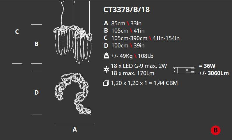 Serip Niagara B 18 Lamp Bespoke Chandelier - London Lighting - 5