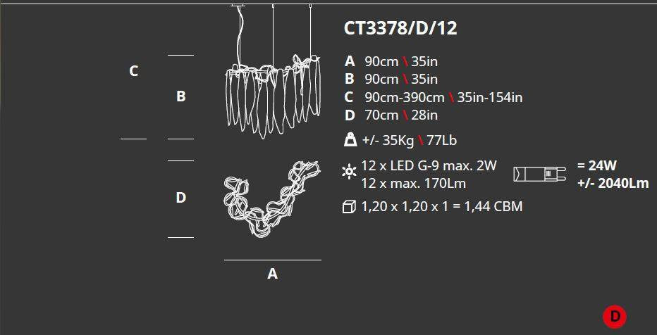 Serip Niagara D 12 Lamp Bespoke Chandelier - London Lighting - 5