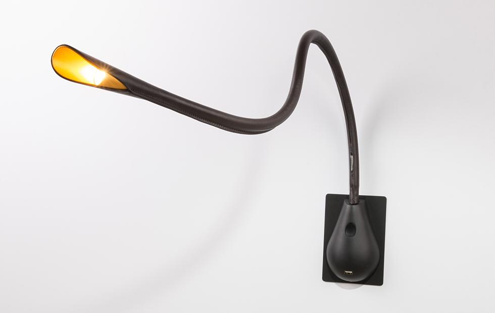 Cudham Leather Wall Light In Brown - ID 8478