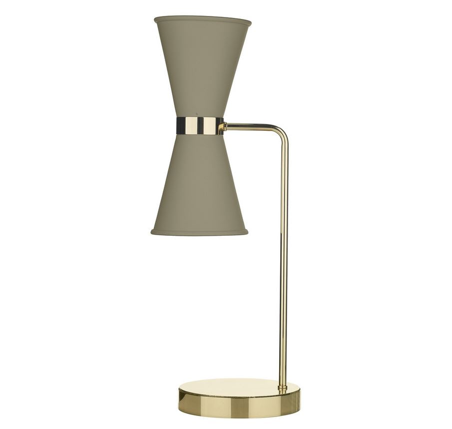 Hyde Brass and Pebble (Neutral) Double Table Light - ID 10125