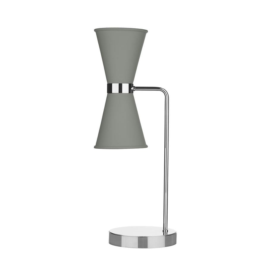Hyde Chrome and Grey Double Table Light - ID 10131