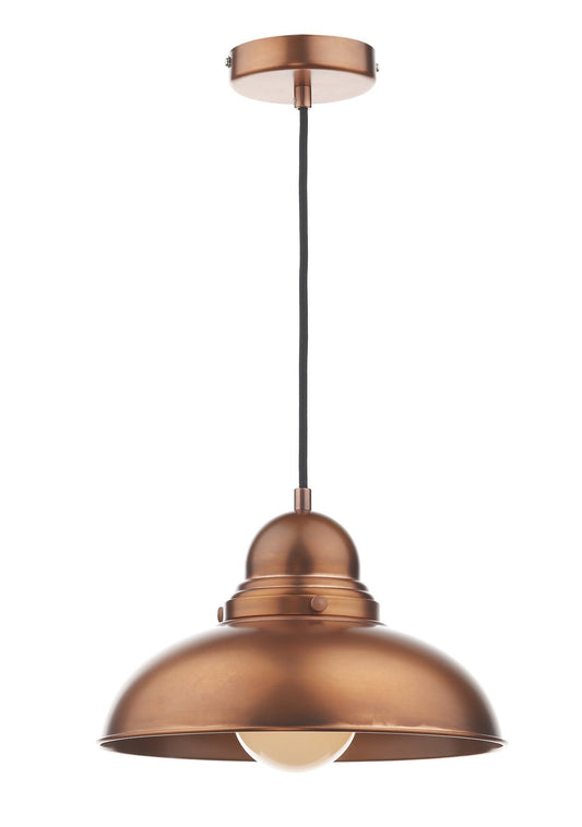 Dynamo Antique Copper Suspended Ceiling Light - London Lighting - 1