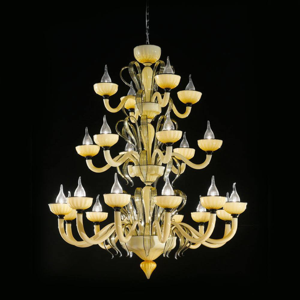 Epoque 3 Tiered Murano Glass Chandelier