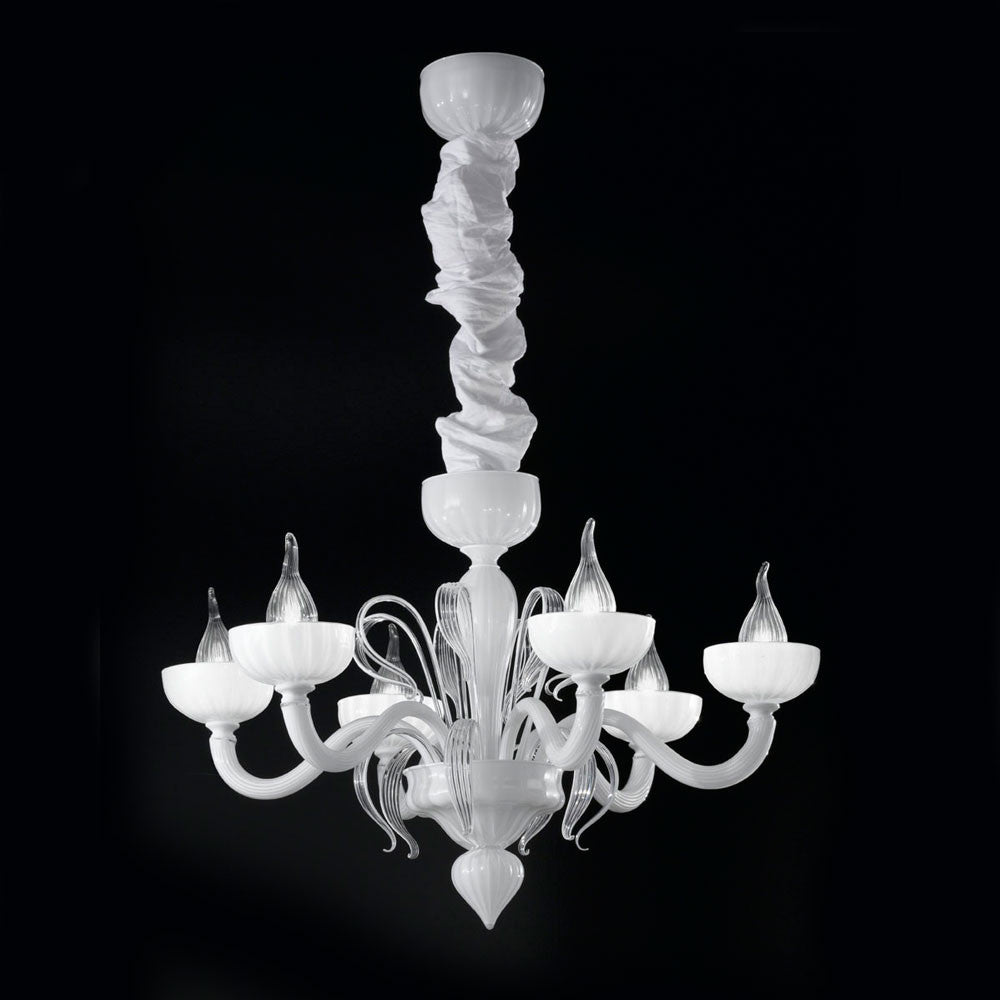 Epoque 6 Light Murano Glass Chandelier