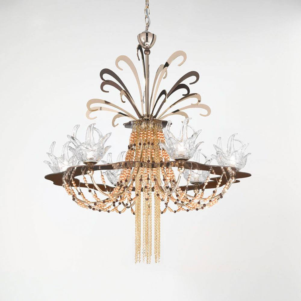 Exotic 7 Light Murano Glass Chandelier