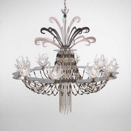 Exotic 5 Light Murano Glass Chandelier