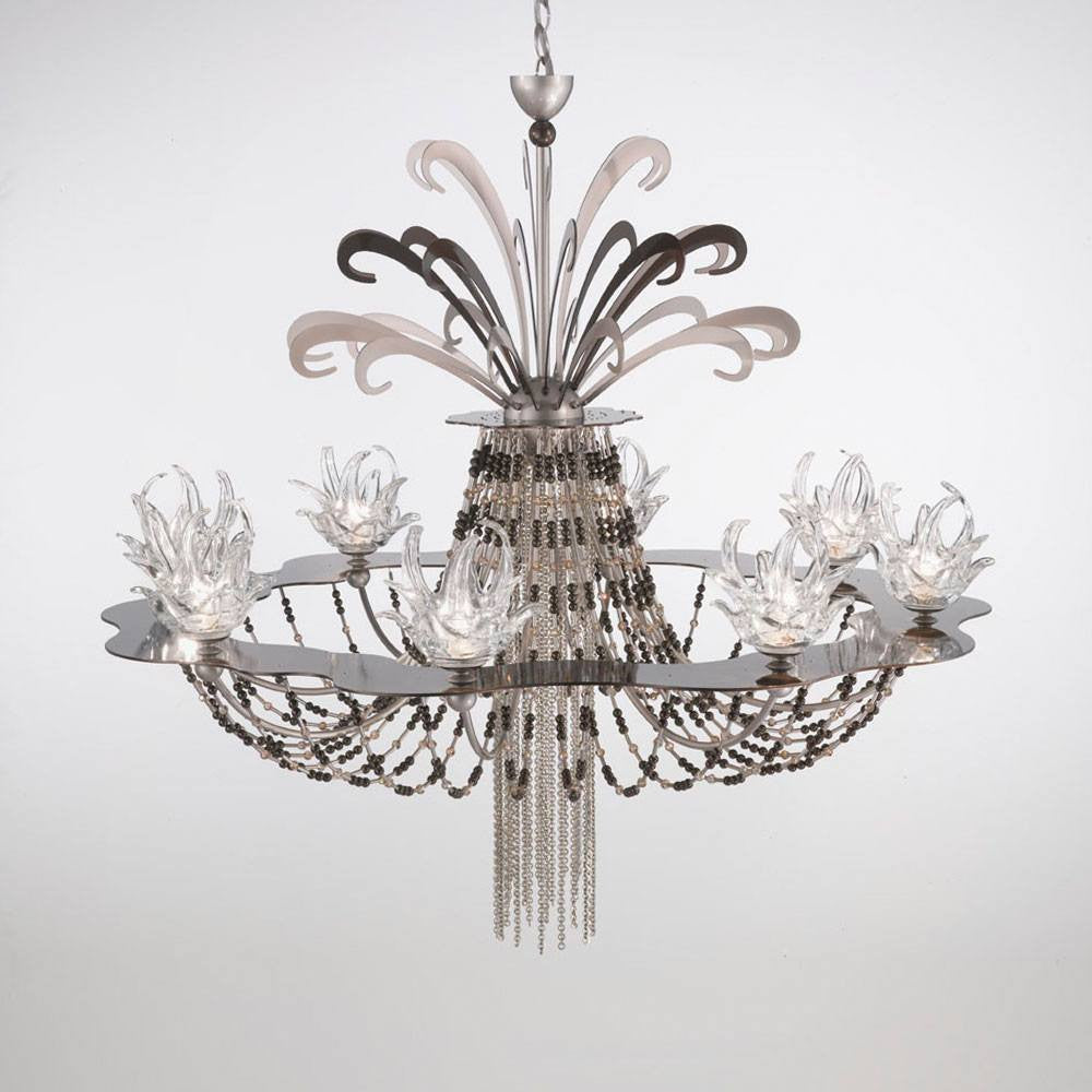 Exotic 7 Light Murano Glass Chandelier