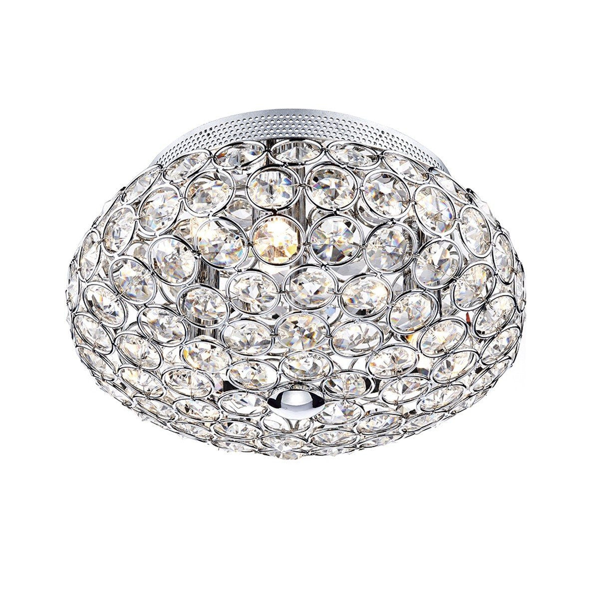 Frost Polished Chrome 3 Light Flush Light - London Lighting - 1