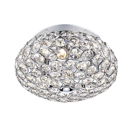 Frost Polished Chrome 3 Light Flush Light - London Lighting - 1