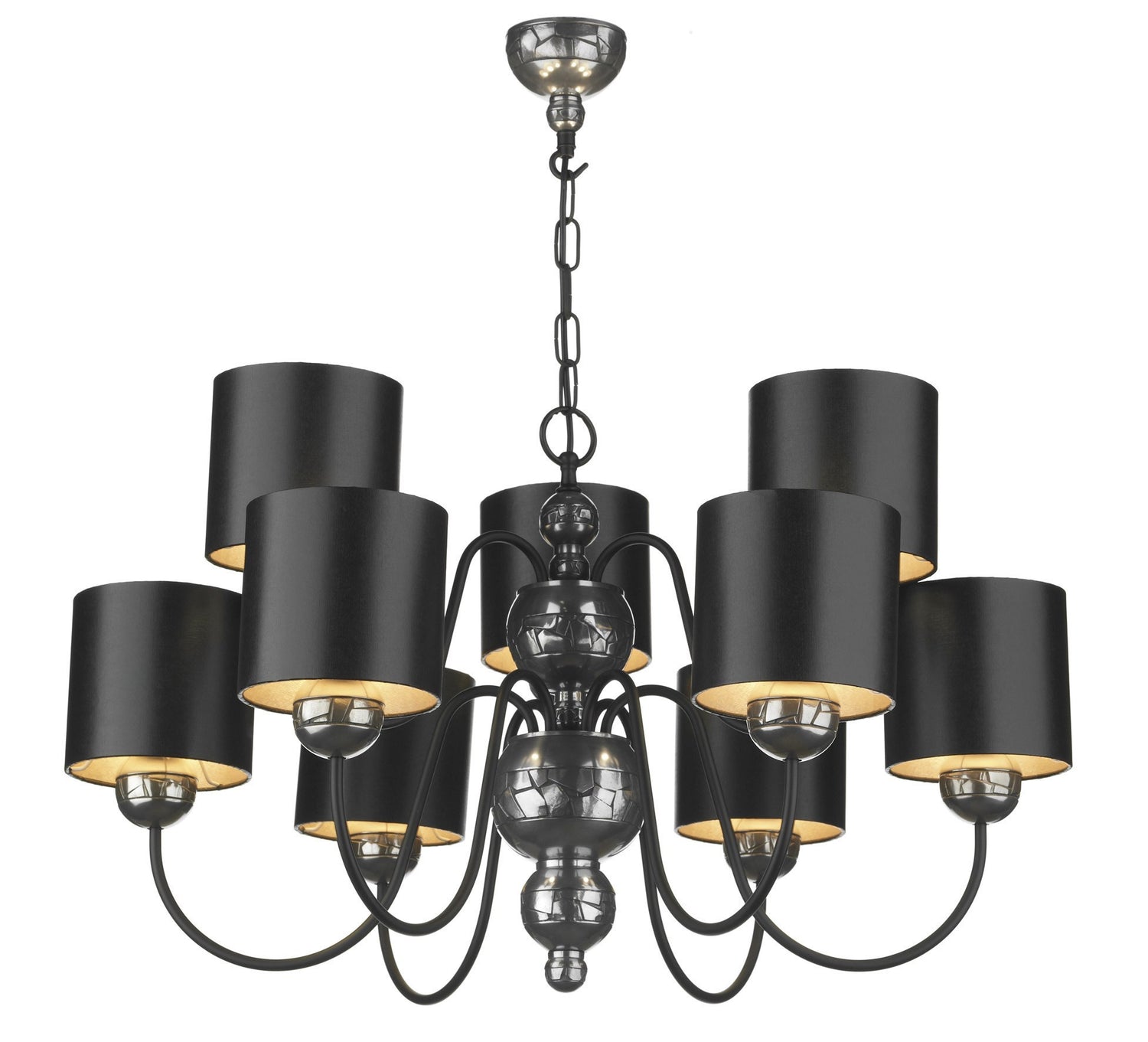 Buy Garbo 40 watt Pewter Black 9 Lamp Chandelier Light London