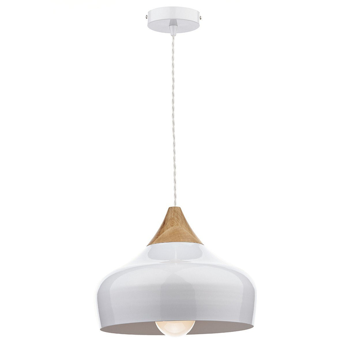 Gaucho White 1 Light Pendant Light - London Lighting - 1