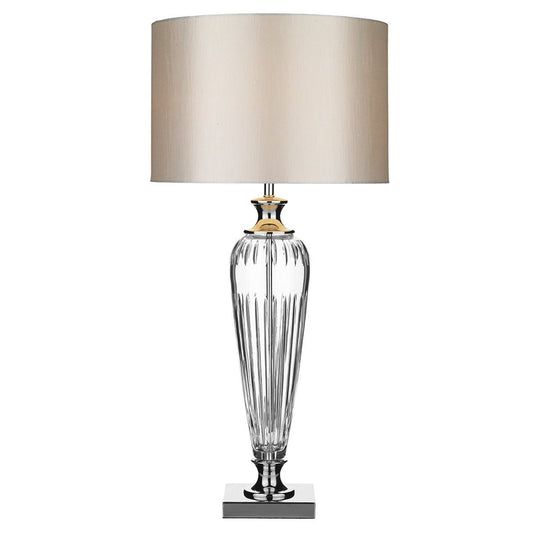 Hinton Polished Chrome Silver Table Lamp - London Lighting - 1