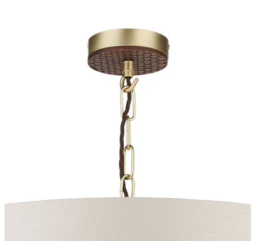 Hunter 4 Light Brass & Brown Pendant With Swan (Light Grey) & Gold Shade (Shade Colour Options Available) - ID 10271