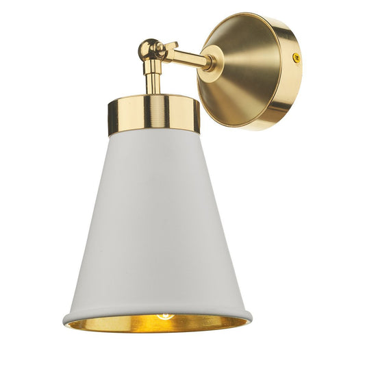 Hyde Brass and White Single Wall Light - ID 7873