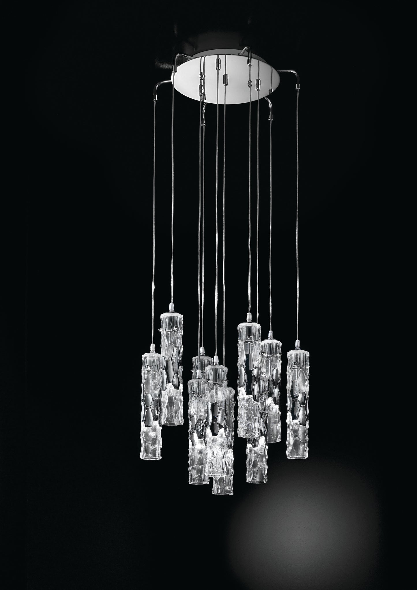 Becton Murano Glass 10 Light Ceiling Suspension Chandelier - ID 5028