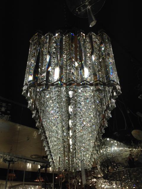 Rectangular Chrome & Crystal Ceiling Light - ID 8673