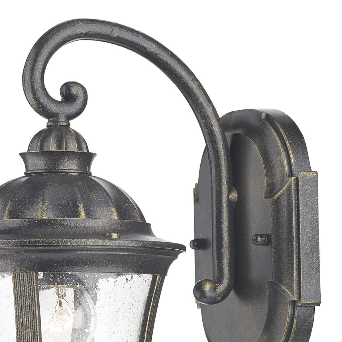 Johnson Black Gold Wall Bracket Lantern - London Lighting - 3