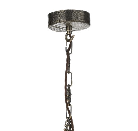Joshua Bronze Pendant with Large Almond Cream Shade (other shade colours available) - ID 10261
