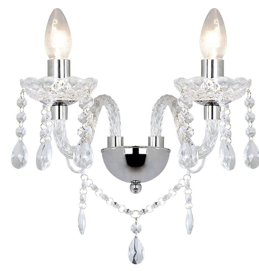 Katie Chrome & Glass Wall Light - London Lighting - 1