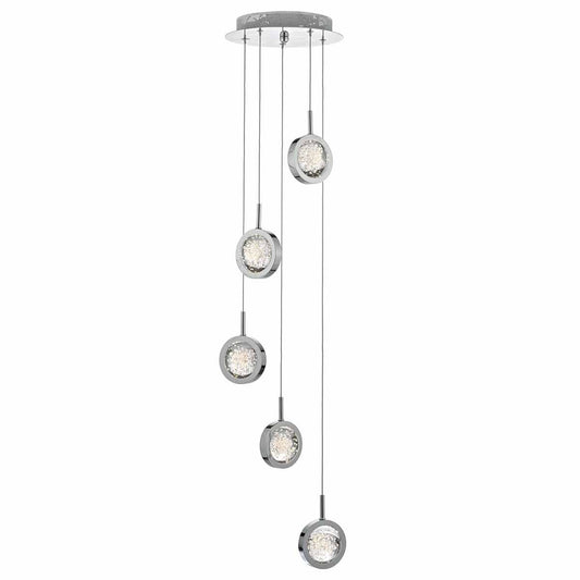Hillingdon Polished Chrome and Glass Small Cluster Pendant  - ID 8090