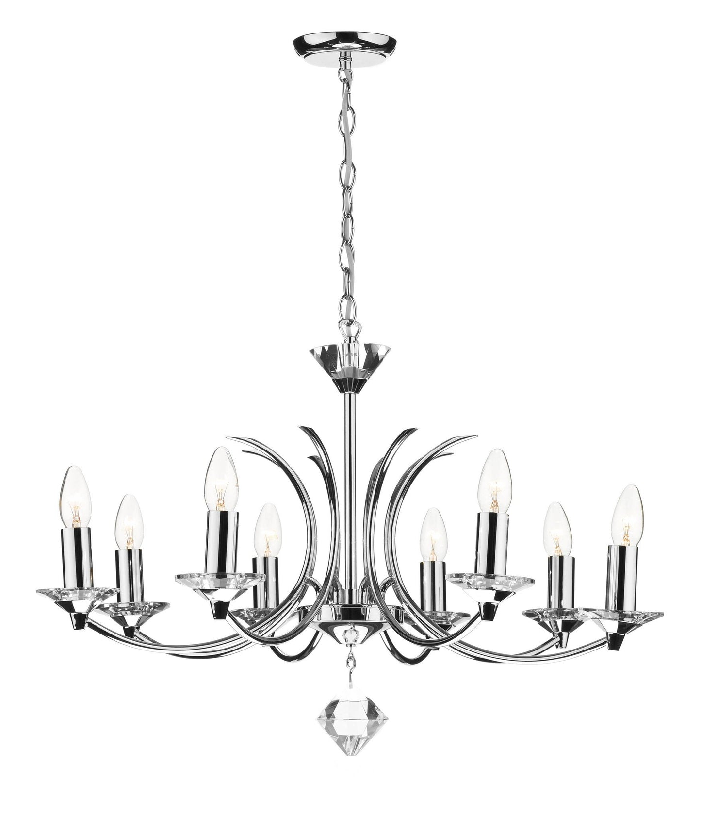 Medusa Chrome 8 Arm Chandelier - London Lighting - 1