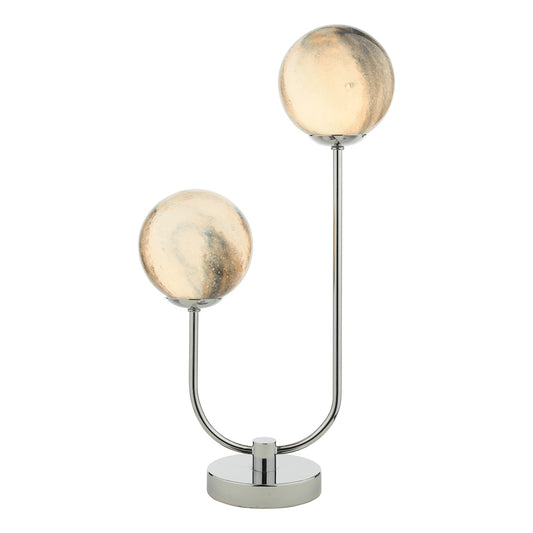 MIK 2 Light Glass & Chrome Planetary Table Lamp - ID 12225
