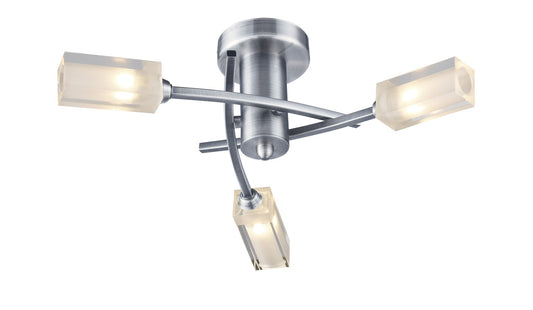 Morgan Satin Chrome 3 Lamp Semi-Flush - London Lighting - 1