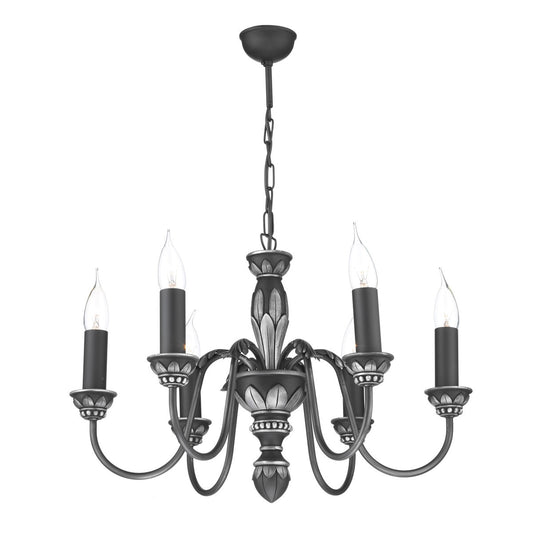 Oxford Antique Pewter 6 Light Pendant Light - London Lighting - 1