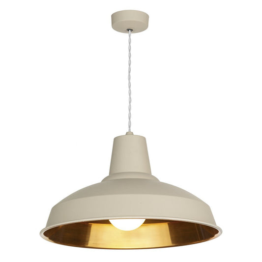 Reclamation Cream and  Copper Single Pendant - ID 6649